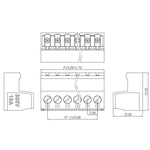 XK2EDGRK-5.08 Terminale con spina button senza saldatura 2edgkp-5,08 mm Connettore di blocco terminale